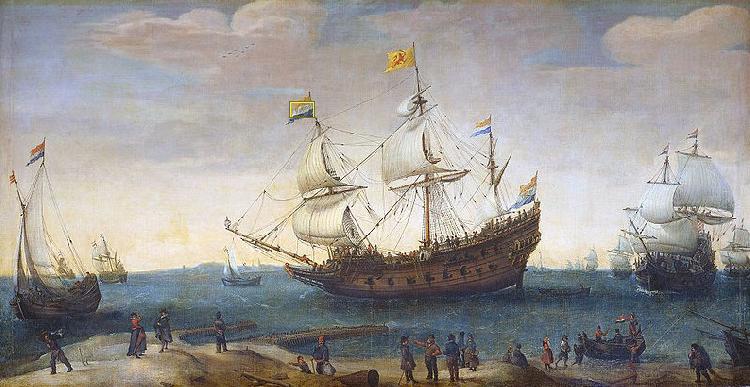 Hendrik Cornelisz. Vroom The Mauritius and other East Indiamen